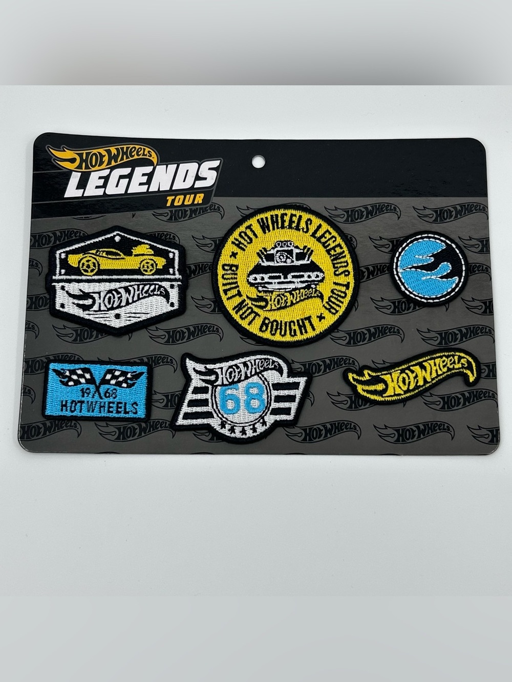 Hot Wheels Legends Tour Embroidered Iron On Patch Set - Black & Yellow